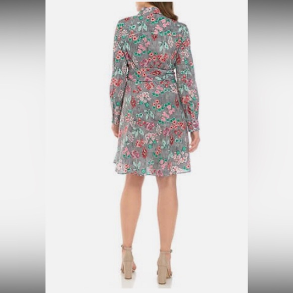TOMMY HILFIGER FLORAL COTTON BELTED SHIRT DRESS SIZE 2 - Picture 14 of 15